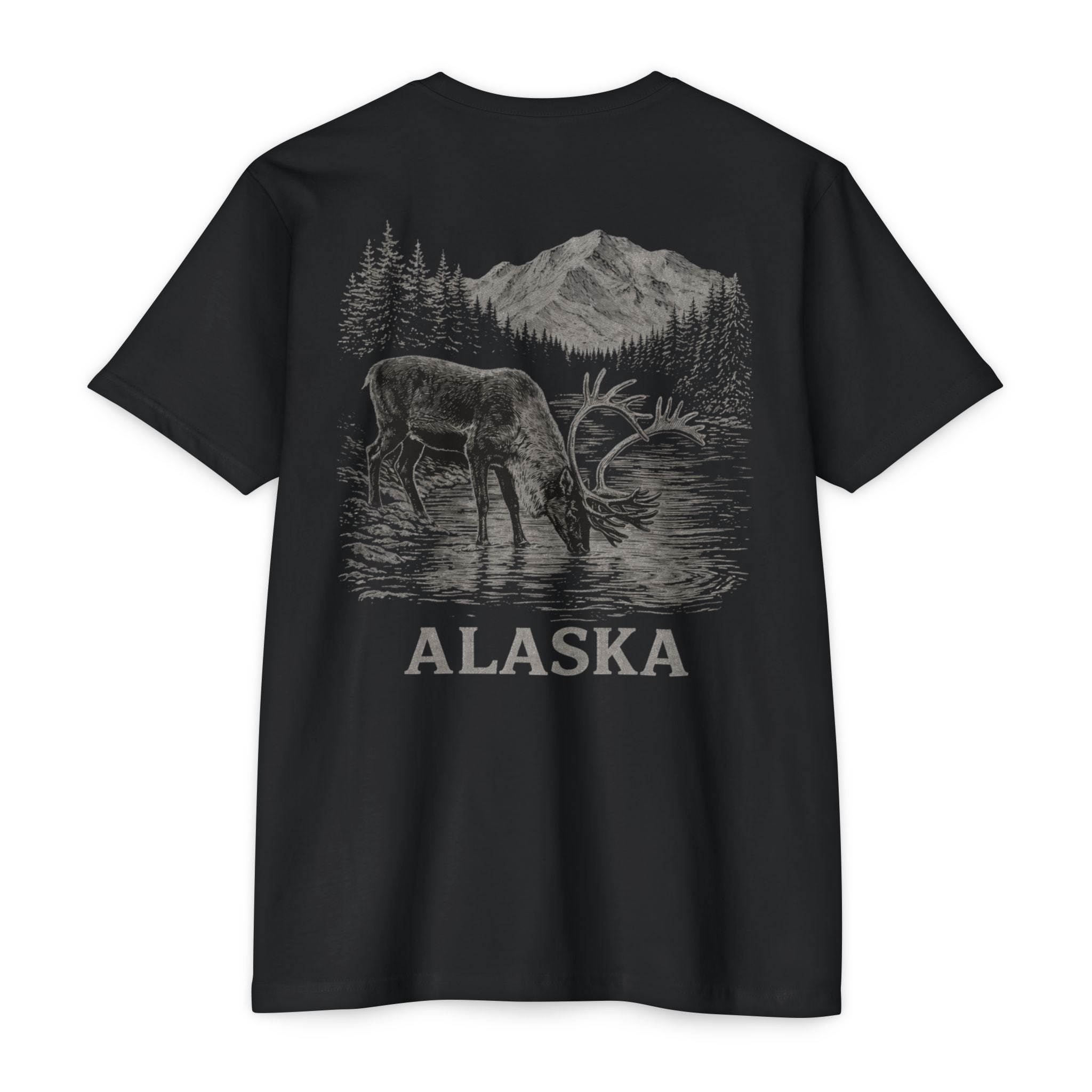 Alaskan Caribou River T-Shirt — Wildlife Scenic Tee