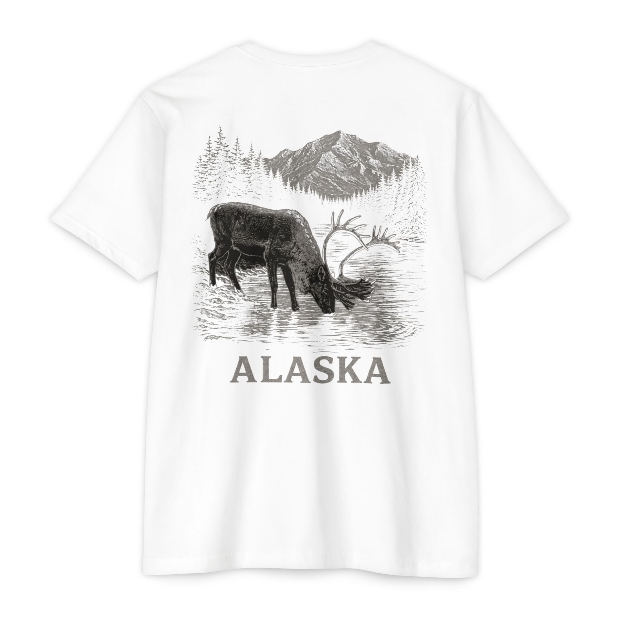 Alaskan Caribou River T-Shirt — Wildlife Scenic Tee