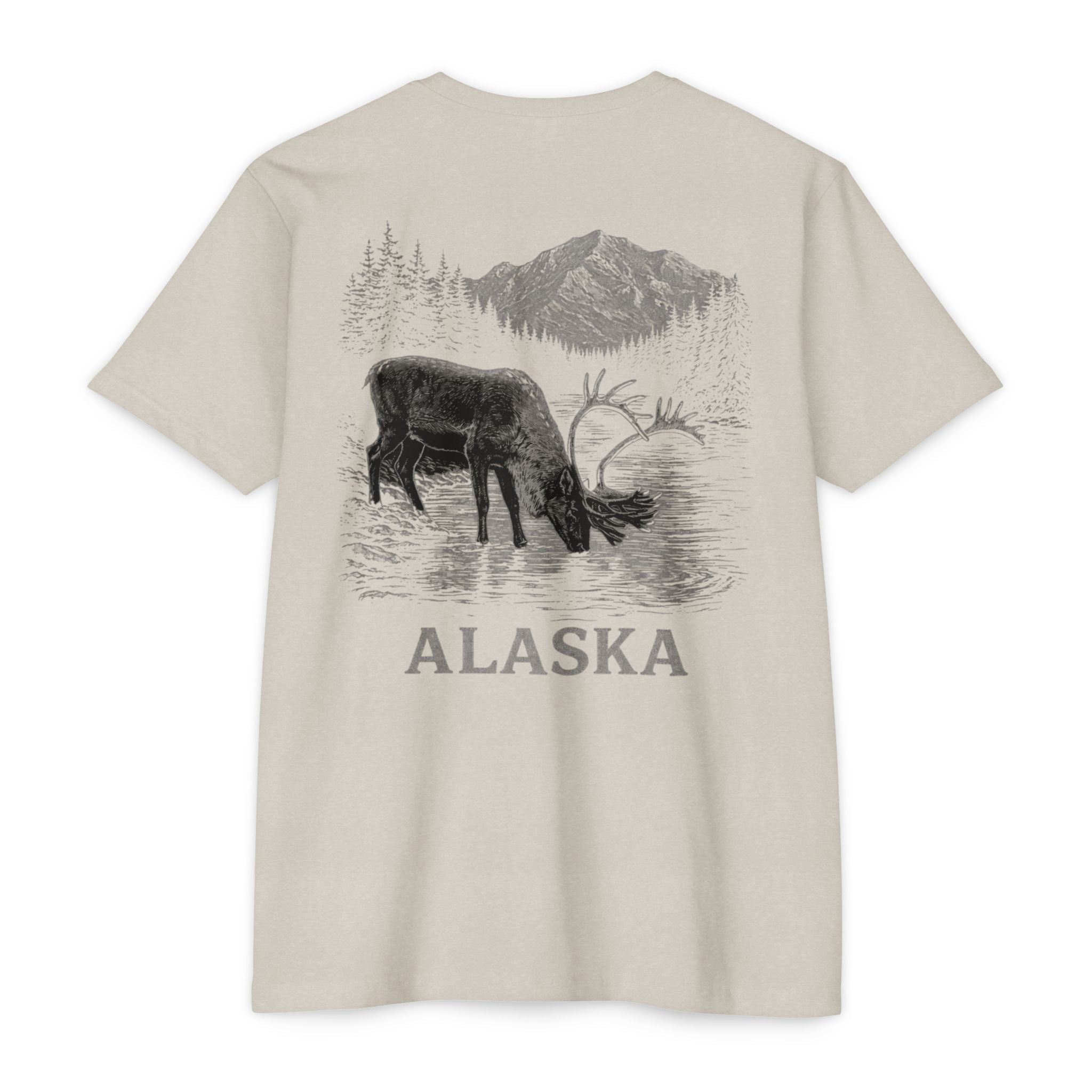Alaskan Caribou River T-Shirt — Wildlife Scenic Tee