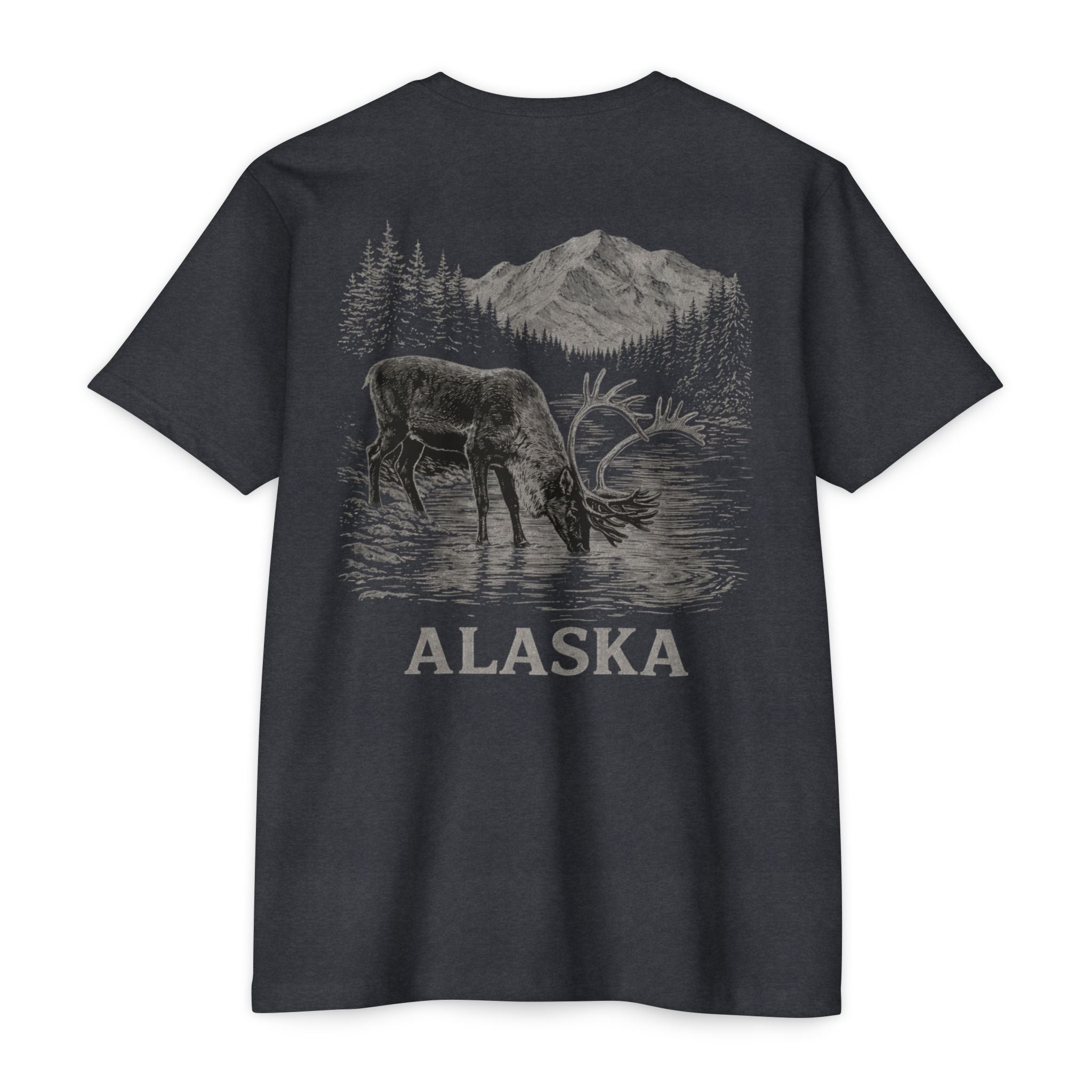 Alaskan Caribou River T-Shirt — Wildlife Scenic Tee