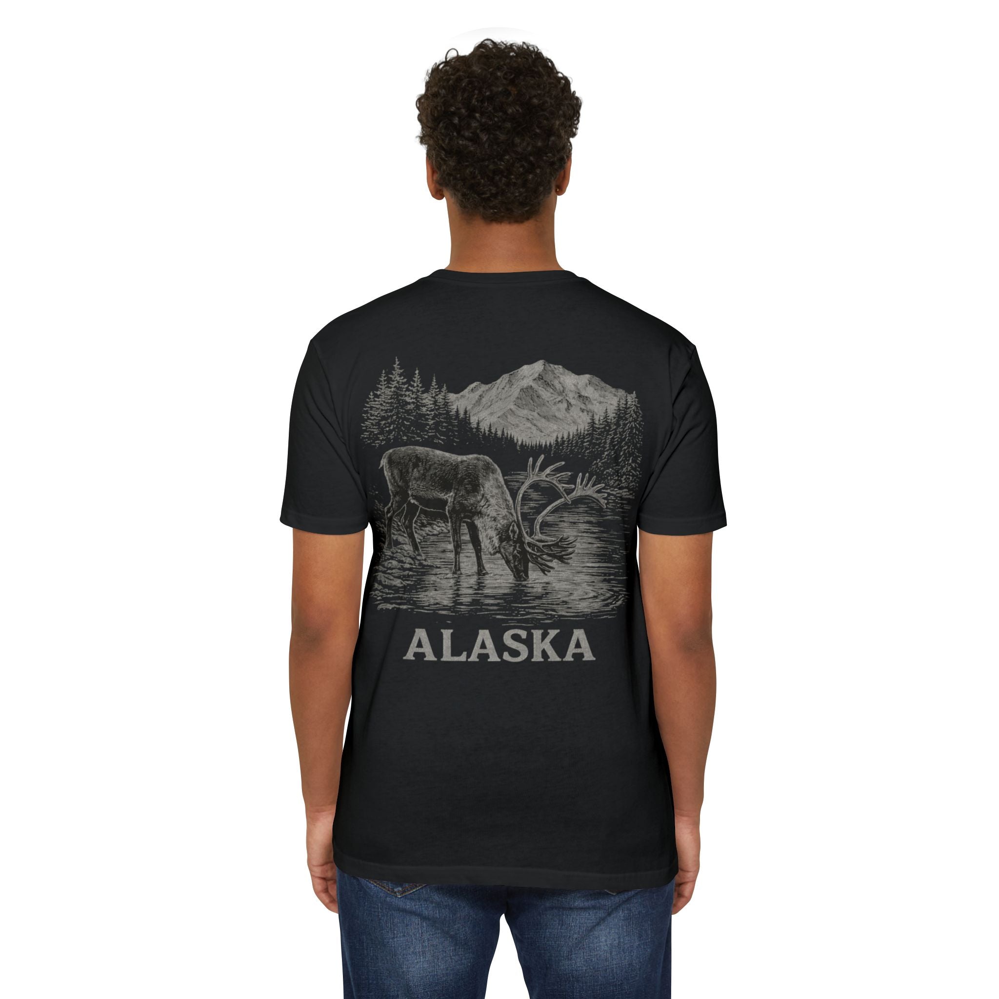 Alaskan Caribou River T-Shirt — Wildlife Scenic Tee
