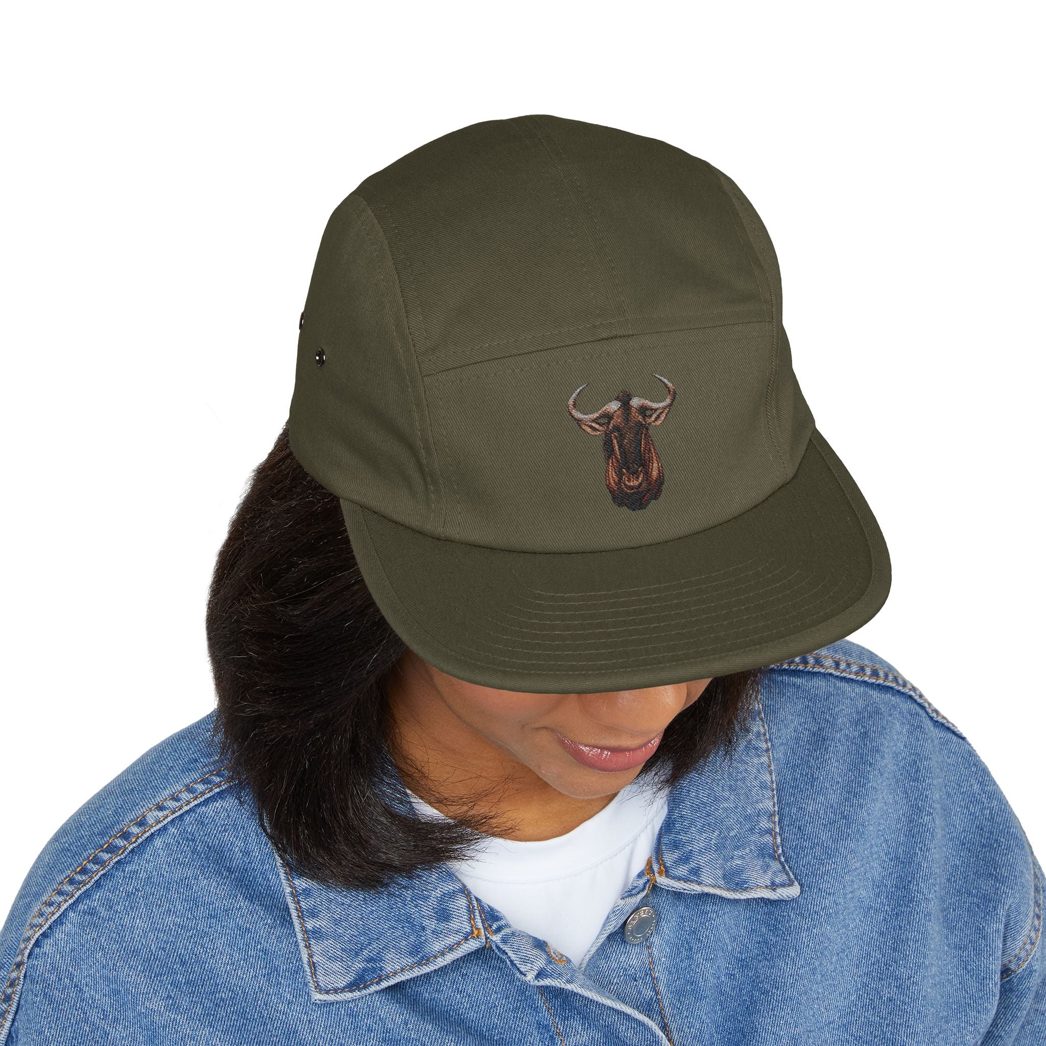 Wildebeest Embroidered 5-Panel Hat — "Embrace the Wilderness"